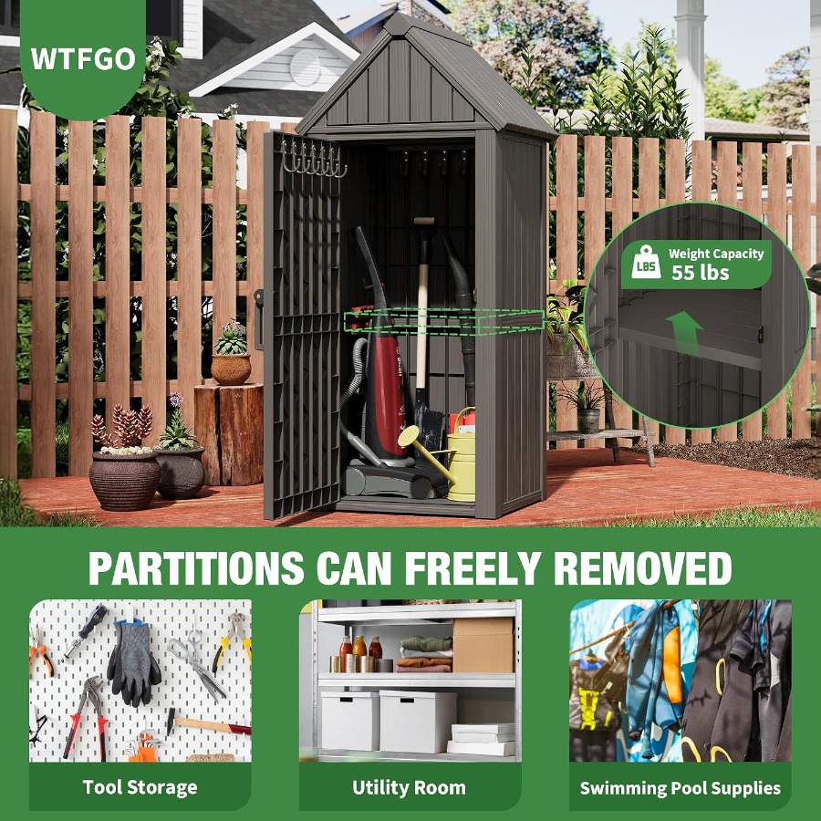 Vertical Outdoor Storage Shed: - Gardening Tools B&M review and price